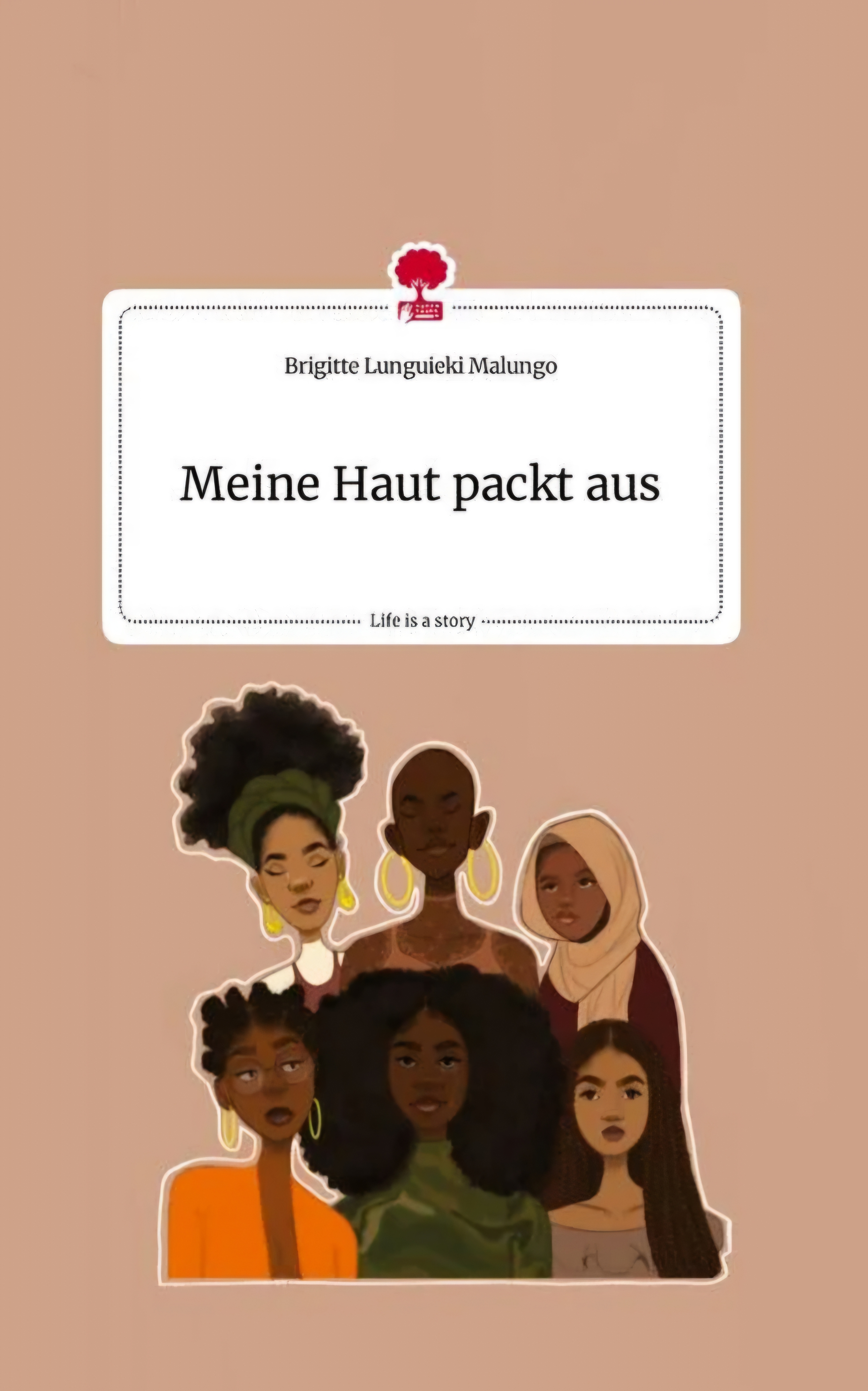 Buchcover "Meine Haut packt aus" von Brigitte Lunguieki Malungo. Lesung am 6. März 2026 um 19:45 Uhr im glitch bookstore