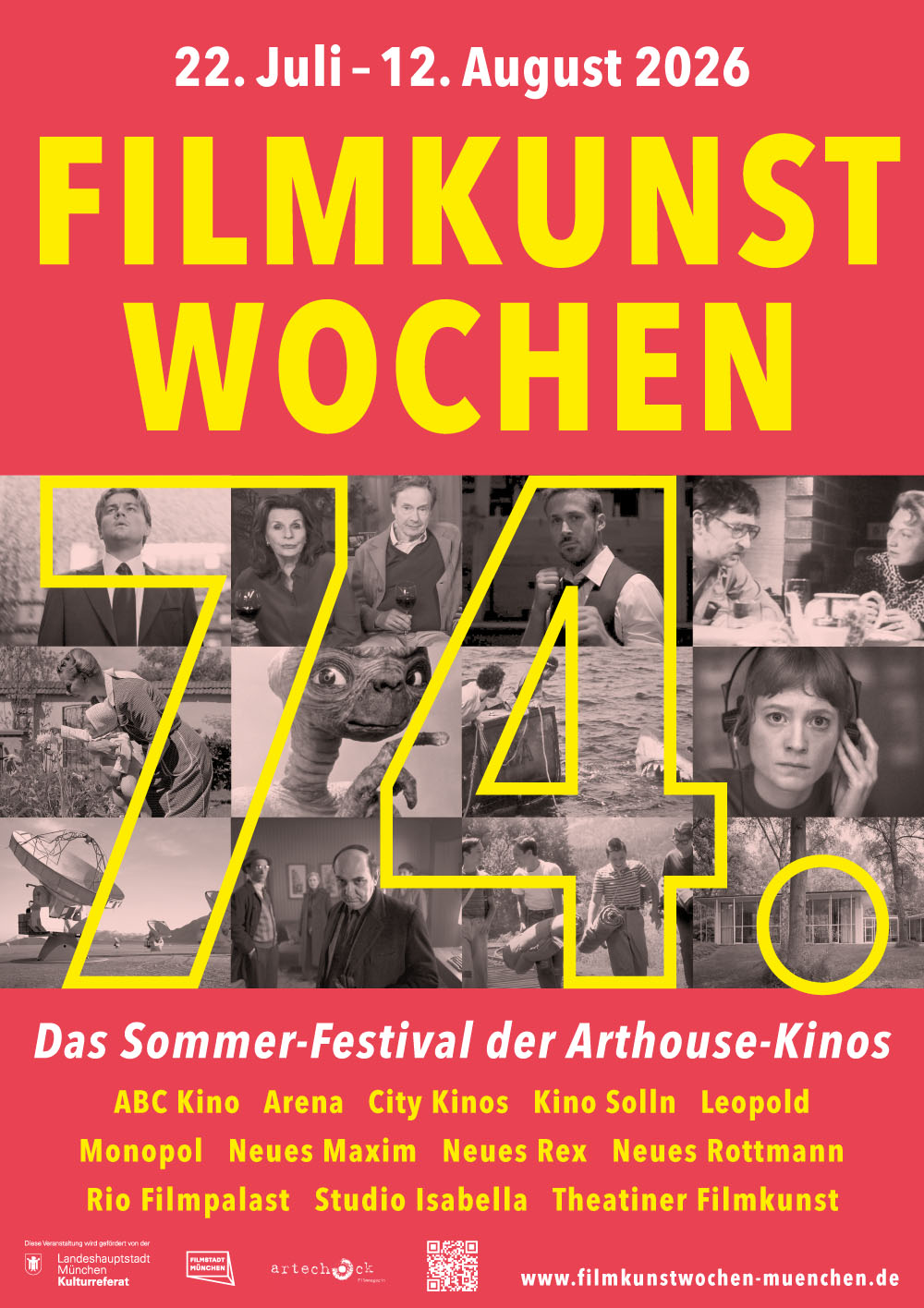 Plakat der 74. Filmkunstwochen München